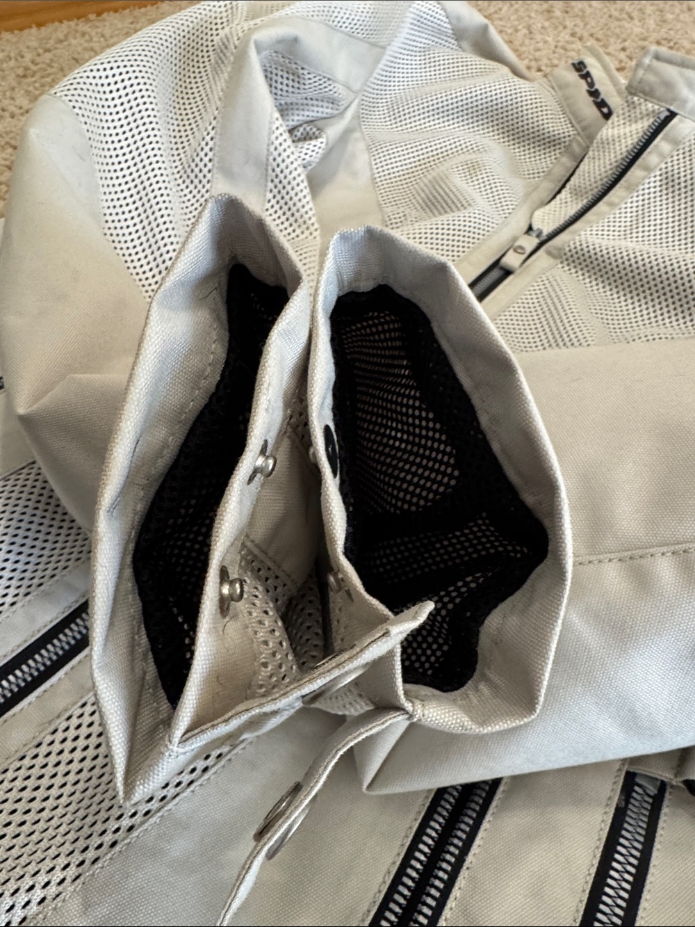 Women's Light Gray Motorcycle Jacket - Ventilated Riding Shell - Picture 11 of 16